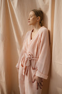 Халат із текстурної бавовни "Світло-рожевий"