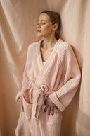 Халат із текстурної бавовни "Світло-рожевий"