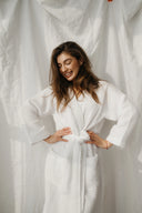 Халат із текстурної бавовни "Білий"