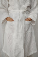 Халат із текстурної бавовни "Білий"