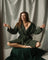 Textured Cotton Robe "Rich Green"