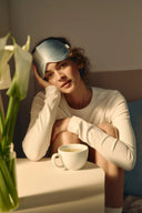 Маска для сну шовкова, колір "Блакитна димка"