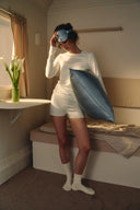 Маска для сну шовкова, колір "Блакитна димка"