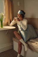 Шовкова наволочка, колір "Блакитна димка"