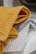 Сет халат із текстурної бавовни та рушник "Жовтий"