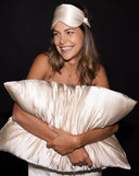 Silk sleep mask, color "Champagne" & 365 STUDIO