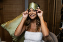 Silk sleep mask "Green pear" 365 STUDIO