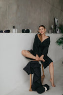 Халат из текстурного хлопка "Графит"