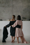 Сет халат із текстурної бавовни та рушник "Графіт"