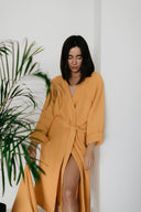 Халат из текстурного хлопка "Желтый"