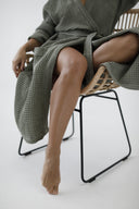 Халат из текстурного хлопка "Оливковый"