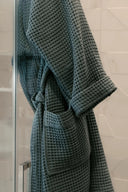 Халат из текстурного хлопка "Морская волна"