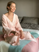 Халат из текстурного хлопка "Светло-розовый"