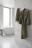 Халат из текстурного хлопка "Оливковый"