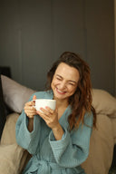 Халат из текстурного хлопка "Морская волна"