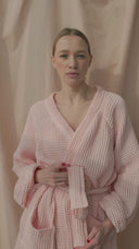 Textured Cotton Robe "Pink"