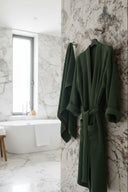Сет халат із текстурної бавовни та рушник "Насичено зелений"