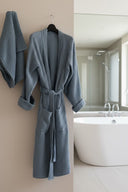 Сет халат із текстурної бавовни та рушник "Морська хвиля"