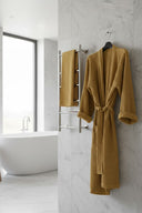 Сет халат із текстурної бавовни та рушник "Жовтий"