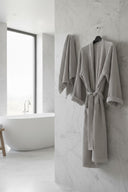Сет халат із текстурної бавовни та рушник "Сірий"