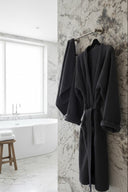 Сет халат із текстурної бавовни та рушник "Графітовий"